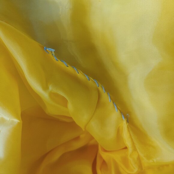 Reebok Full Zip Hooded Sherpa Lined Yellow Puffer Jacket - Small - Picture 5 of 5